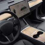 Adesivo di protezione del pannello della console centrale rinnovato per Tesla Model 3, Horizontal Wood Grain, Vertical Wood Grain, Carbon Fiber Grain, Matt Black, Frosted Black