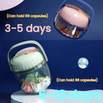 Scatola per pillole portatile, sigillata, impermeabile, dispenser per pillole, organizzatore per medicinali, scatola per dispenser, Small Green, Small Pink, Small Gray, Large Green, Large Pink, Large Gray