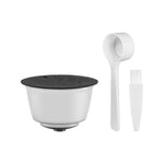 Per la macchina da caffè Dolce Gusto, involucro per capsule di caffè riutilizzabili in acciaio inossidabile, Capsule+Brush And Scoop, Capsule+40mm Powder Hammer+Brush And Scoop