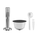 Per la macchina da caffè Dolce Gusto, involucro per capsule di caffè riutilizzabili in acciaio inossidabile, Capsule+Brush And Scoop, Capsule+40mm Powder Hammer+Brush And Scoop