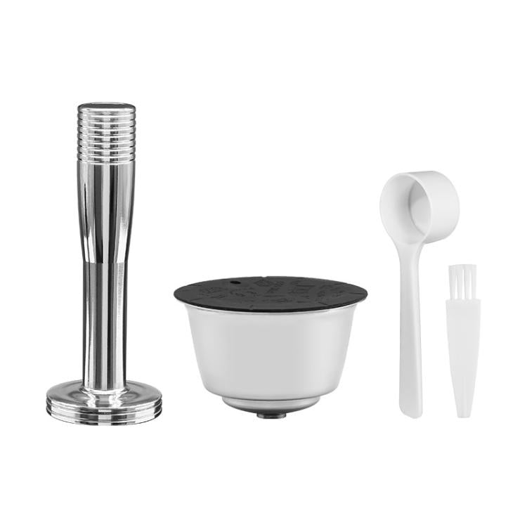 Per la macchina da caffè Dolce Gusto, involucro per capsule di caffè riutilizzabili in acciaio inossidabile, Capsule+Brush And Scoop, Capsule+40mm Powder Hammer+Brush And Scoop