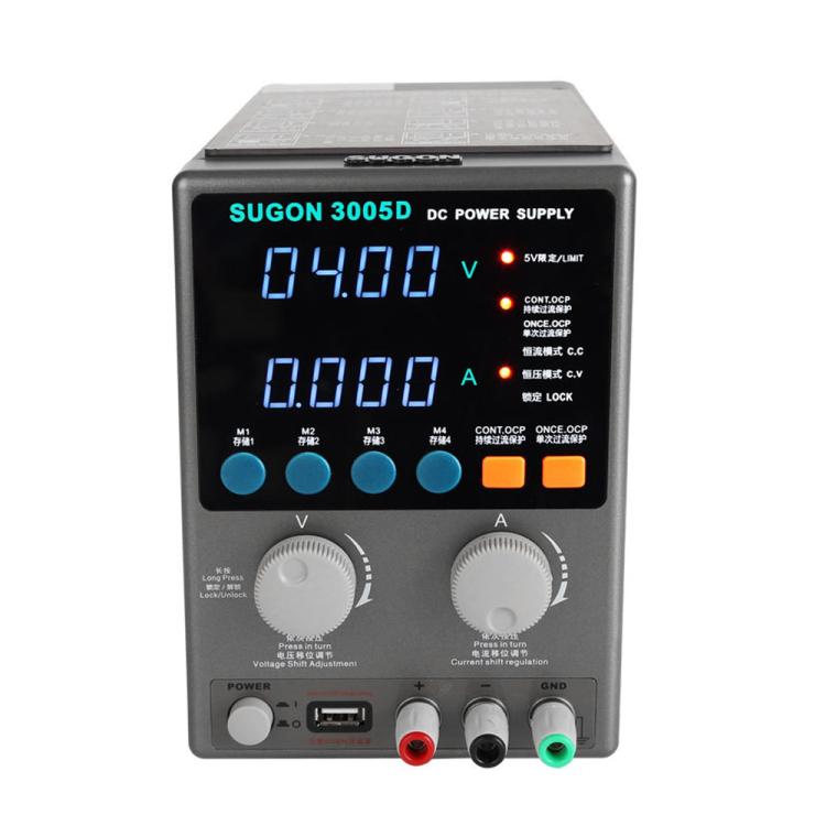 SUGON 3005D 4 Misuratore di potenza con display digitale Alimentatore regolato ad alta potenza, EU Plug, US Plug