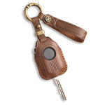Hallmo per Peugeot Django 150 Motociclo Pelle di Vacchetta Naturale Chiave Protettiva Cover