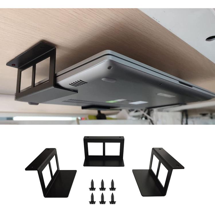 Supporto per riporre laptop, tablet, mini PC, vassoio invisibile in metallo, sotto la scrivania, 4.8cm, 6.8cm