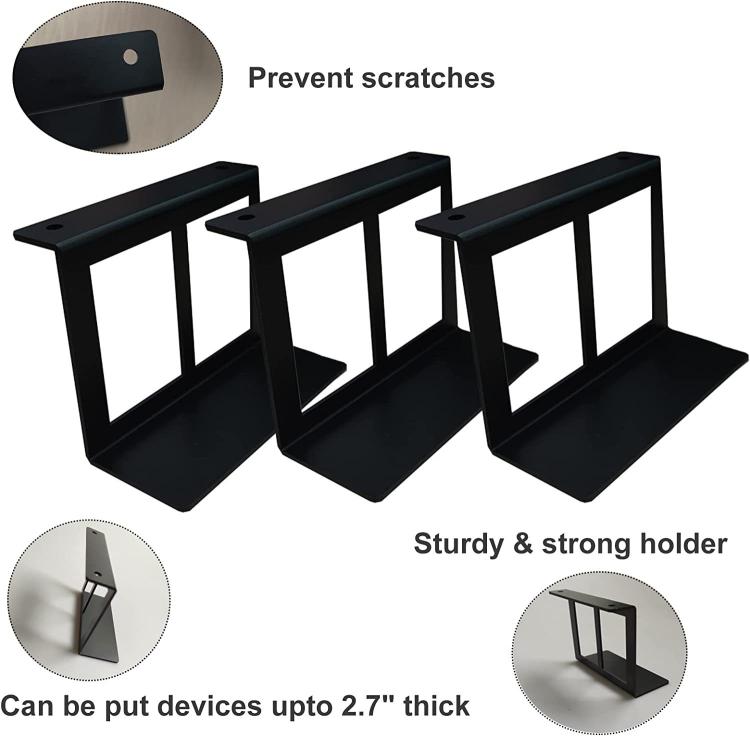 Supporto per riporre laptop, tablet, mini PC, vassoio invisibile in metallo, sotto la scrivania, 4.8cm, 6.8cm