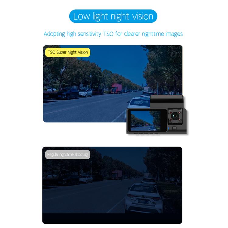 G71 HD 1080P registratore di guida a infrarossi con visione notturna a tre lenti da 2,0 pollici, No WIFI, WIFI Connection