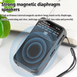 Mini radio FM portatile ricaricabile con torcia e puntatore