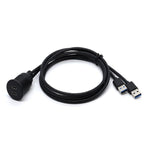 Cavo di prolunga impermeabile per auto da tipo C 3.0 femmina a USB A maschio, pannello modificato, 1m