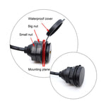 Cavo di prolunga impermeabile per auto da tipo C 3.0 femmina a USB A maschio, pannello modificato, 1m