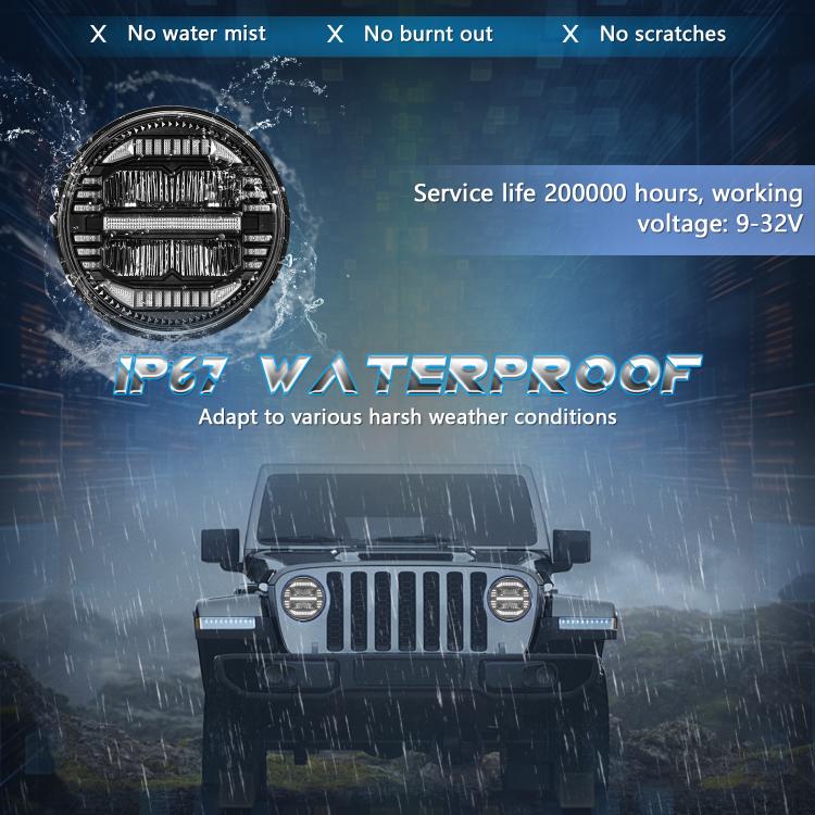 Faro rotondo a LED a rifrazione rotonda da 7 pollici per Wrangler