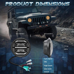 Faro rotondo a LED a rifrazione rotonda da 7 pollici per Wrangler