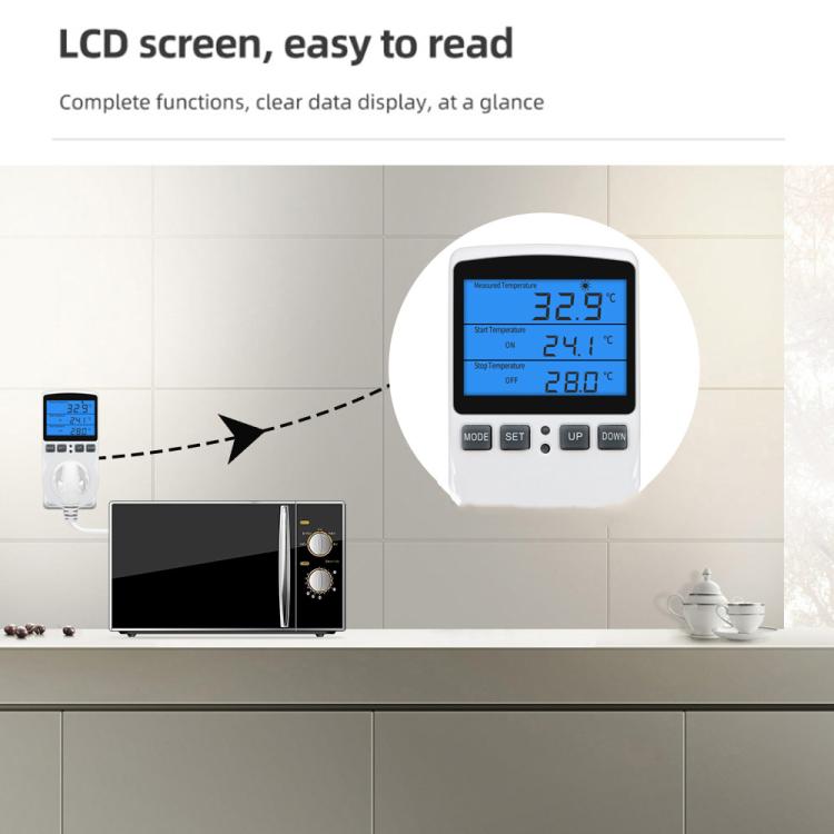 Termostato digitale intelligente con retroilluminazione, interruttore di controllo della temperatura, presa di temporizzazione, regolatore di temperatura, Backlight US Plug, Backlight UK Plug, Backlight AU Plug