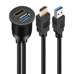 Cavo di estensione impermeabile per auto USB3.0+HDMI da 2 m, per cruscotto di motociclette e barche, 2m USB3.0+HDMI