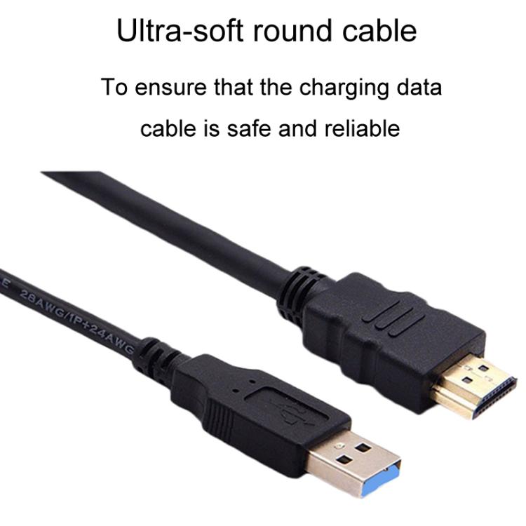 Cavo di estensione impermeabile per auto USB3.0+HDMI da 2 m, per cruscotto di motociclette e barche, 2m USB3.0+HDMI