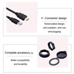 Cavo di estensione impermeabile per auto USB3.0+HDMI da 2 m, per cruscotto di motociclette e barche, 2m USB3.0+HDMI