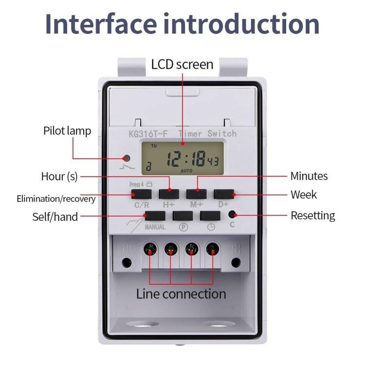 Interruttore automatico timer 220V 10A per domotica