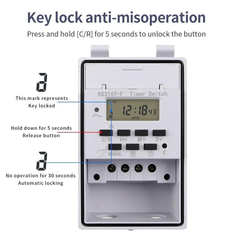 Interruttore automatico timer 220V 10A per domotica