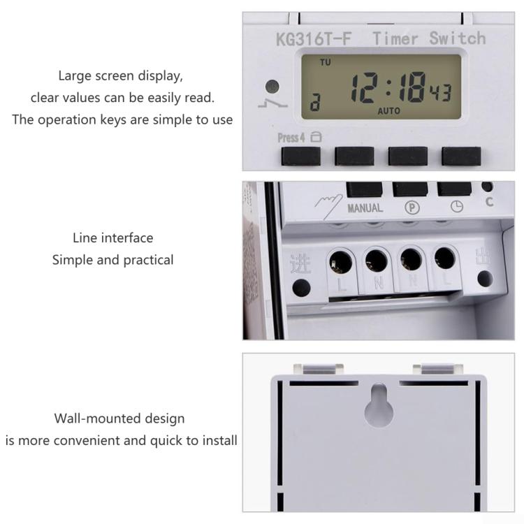 Interruttore automatico timer 220V 10A per domotica