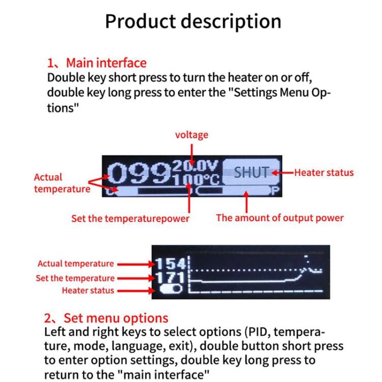 Intelligent temperature control LCD screen displaying double-layer heating plate