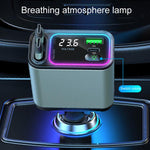 Doppio cavo retrattile, stivaggio automatico, luce ambiente di marcia, display della tensione, caricabatteria per auto, Type-C+Type-C, Type-C+8 Pin