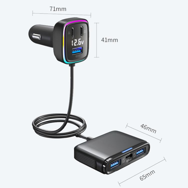 Luci ambientali colorate con uscita potente Caricabatterie rapido per auto, GE01