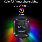 Luci ambientali colorate con uscita potente Caricabatterie rapido per auto, GE01