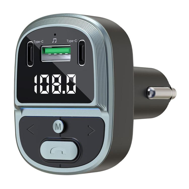 Caricabatterie rapido per auto con display digitale della tensione, lettore MP3 Bluetooth per veicoli, GZ07