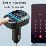 Caricabatterie rapido per auto con display digitale della tensione, lettore MP3 Bluetooth per veicoli, GZ07