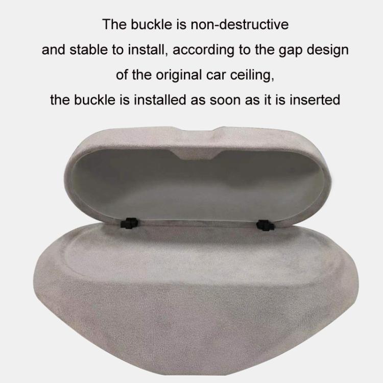 Per la scatola portaoggetti in pelle scamosciata Tesla per occhiali, 2024 Model 3 Beige, 2024 Model 3 Black, Model Y Beige, Model Y Black, Model 3 Beige, Model 3 Black