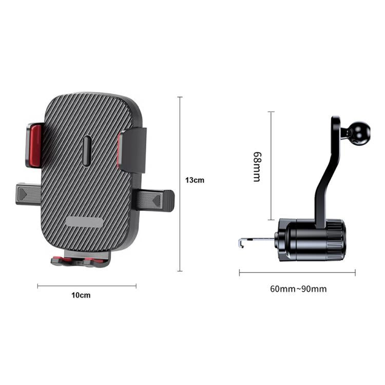 Supporto per telefono cellulare con ventola di aria condizionata girevole a 360° per auto, Clamp, 2th Extension Rod