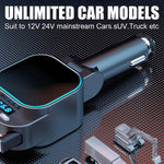 Caricabatteria per auto con doppio cavo retrattile per lettore MP3 Bluetooth per automobile, BC97