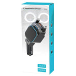 Caricabatteria per auto con doppio cavo retrattile per lettore MP3 Bluetooth per automobile, BC97