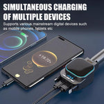 Caricabatteria per auto con doppio cavo retrattile per lettore MP3 Bluetooth per automobile, BC97
