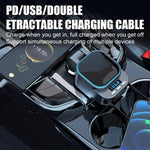 Caricabatteria per auto con doppio cavo retrattile per lettore MP3 Bluetooth per automobile, BC97