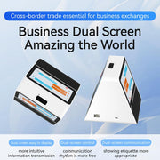 X7 Traduttore vocale intelligente aziendale HD Touch Dual-screen 2.4/5.0G da 7 pollici, Black White, with US Plug