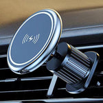 Supporto per telefono con ricarica wireless magnetica per auto da 15 W, base in lega, Adhesive Black, Adhesive Silver, Air Outlet Black, Air Outlet Silver