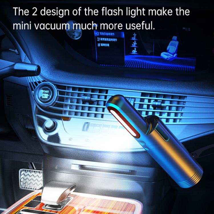 Auto Mini Portatile Potente Aspirazione LED Lampeggiante Luce di Avvertimento Illuminazione Esterna Aspirapolvere, V8