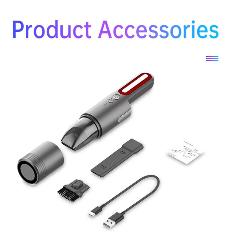 Auto Mini Portatile Potente Aspirazione LED Lampeggiante Luce di Avvertimento Illuminazione Esterna Aspirapolvere, V8