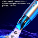 Auto Mini Portatile Potente Aspirazione LED Lampeggiante Luce di Avvertimento Illuminazione Esterna Aspirapolvere, V8