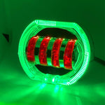 Motociclo Veicolo elettrico Modifica generale Faro a LED 4 perline Lampade a doppia lente, White Aperture+Red Devil Eye, Red Aperture+Red Devil Eye, Blue Aperture+Red Devil Eye, Ice Blue Aperture+Red Devil Eye, Green Aperture+Red Devil Eye             ...
