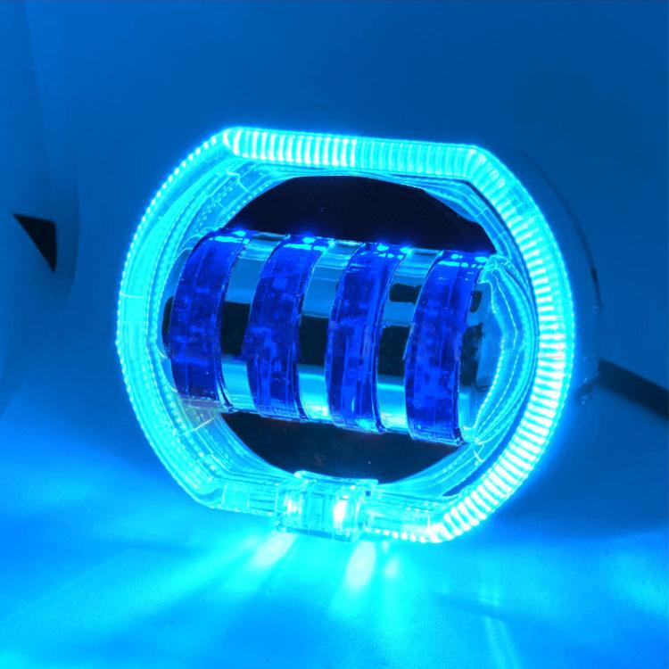 Motociclo Veicolo elettrico Modifica generale Faro a LED 4 perline Lampade a doppia lente, White Aperture+Red Devil Eye, Red Aperture+Red Devil Eye, Blue Aperture+Red Devil Eye, Ice Blue Aperture+Red Devil Eye, Green Aperture+Red Devil Eye             ...