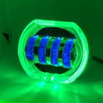 Motociclo Veicolo elettrico Modifica generale Faro a LED 4 perline Lampade a doppia lente, White Aperture+Red Devil Eye, Red Aperture+Red Devil Eye, Blue Aperture+Red Devil Eye, Ice Blue Aperture+Red Devil Eye, Green Aperture+Red Devil Eye             ...