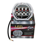 Motociclo Veicolo elettrico Modifica generale Faro a LED 4 perline Lampade a doppia lente, White Aperture+Red Devil Eye, Red Aperture+Red Devil Eye, Blue Aperture+Red Devil Eye, Ice Blue Aperture+Red Devil Eye, Green Aperture+Red Devil Eye             ...