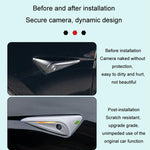 Per Tesla 2024 Model 3 Parafanghi Etichette laterali Adesivi copertura telecamera, Pearl White, Glossy Carbon Fiber Texture, Matt Carbon Fiber Texture, Piano Paint Bright Black, Frosted Matt Black, Bright Red