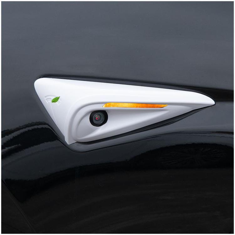 Per Tesla 2024 Model 3 Parafanghi Etichette laterali Adesivi copertura telecamera, Pearl White, Glossy Carbon Fiber Texture, Matt Carbon Fiber Texture, Piano Paint Bright Black, Frosted Matt Black, Bright Red