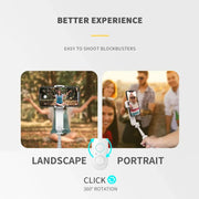 Mini stabilizzatore Bluetooth con luce selfie e stick