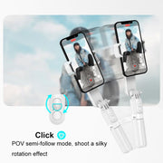 Mini stabilizzatore Bluetooth con luce selfie e stick