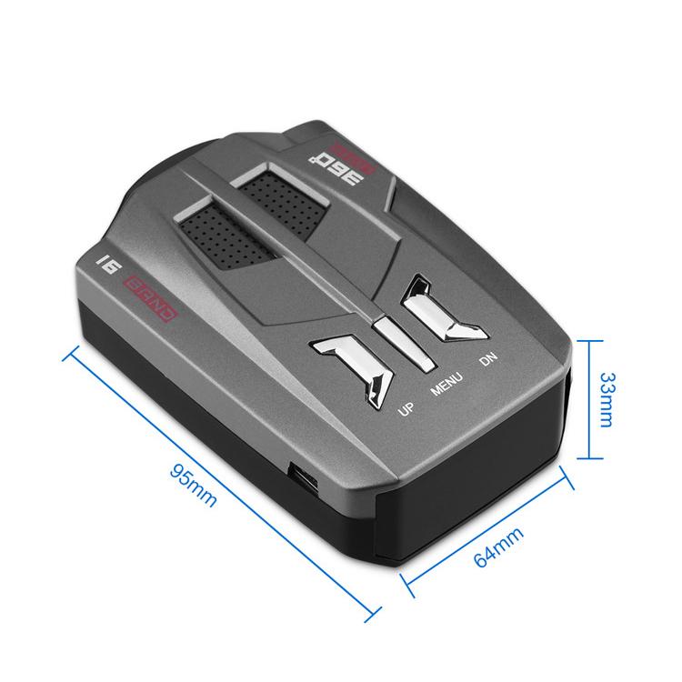 Rilevatore di velocità radar mobile per auto Cane elettronico per auto, supporto inglese / russo, V9