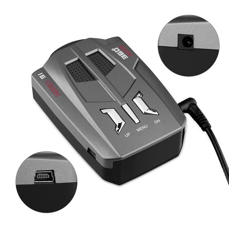 Rilevatore di velocità radar mobile per auto Cane elettronico per auto, supporto inglese / russo, V9