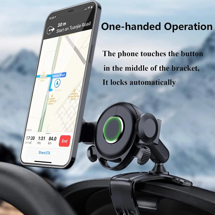 Supporto per telefono con supporto per console centrale per aletta parasole per cruscotto auto